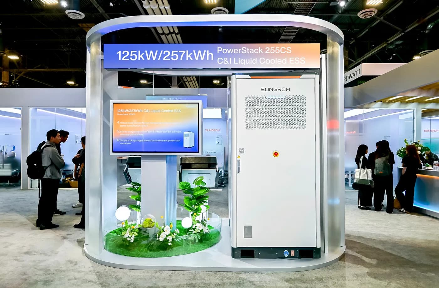 Sungrow PowerStack 255CS -energiavarasto messuosastolla.